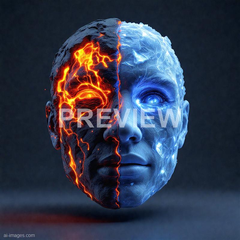 15562 - a-3d-half-molten-half-frozen-face-with-one-side-dripp_250706004616_00001